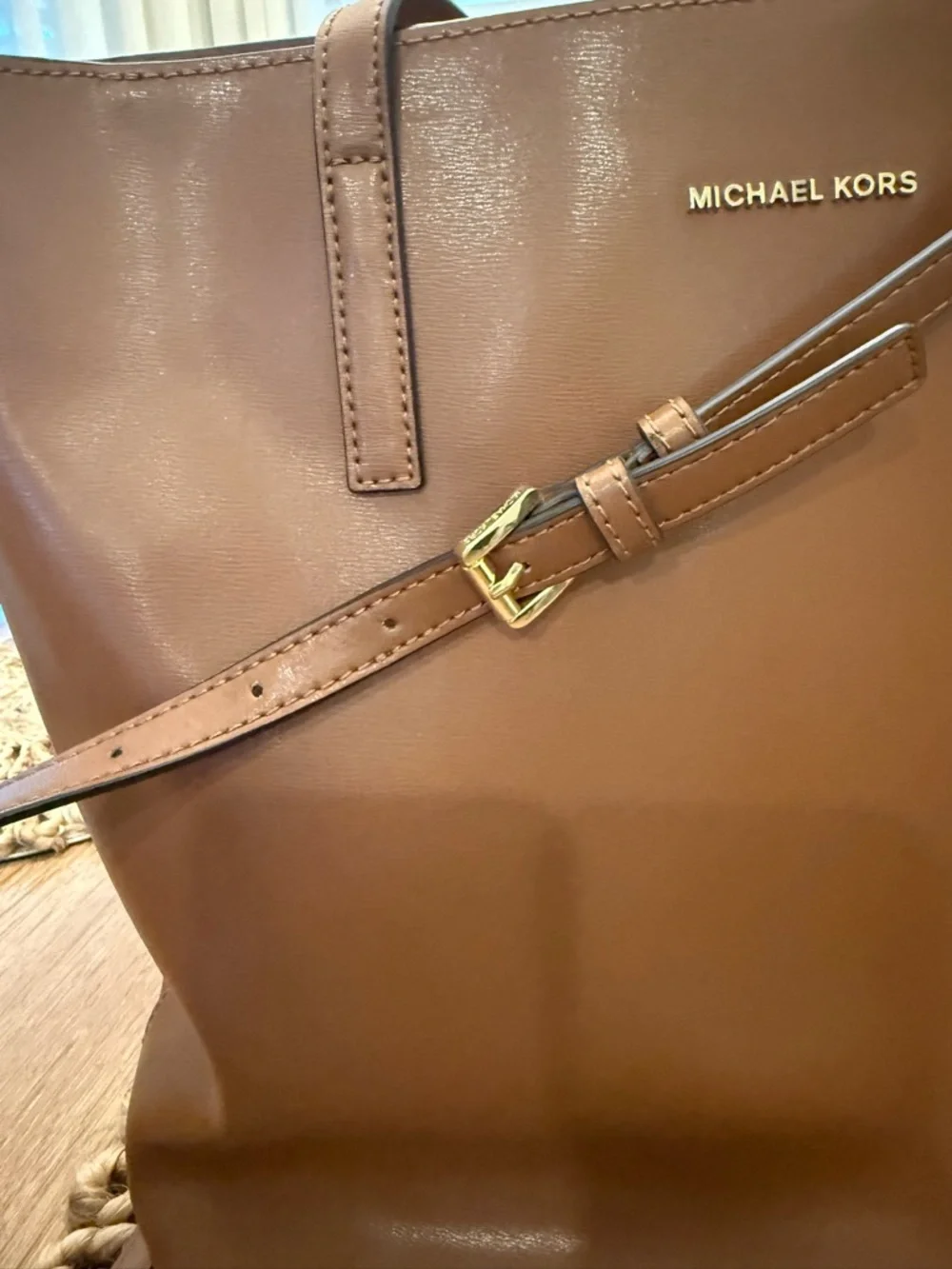 NOT FOR SALE!!! Kors Chestnut Leather Tote with Gold Logo